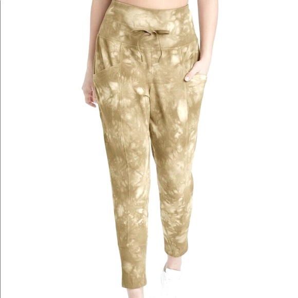 All In Motion Tie-Dye High-Rise Ribbed Jogger Pants | 25.5" | Olive Green | XS - Picture 1 of 4